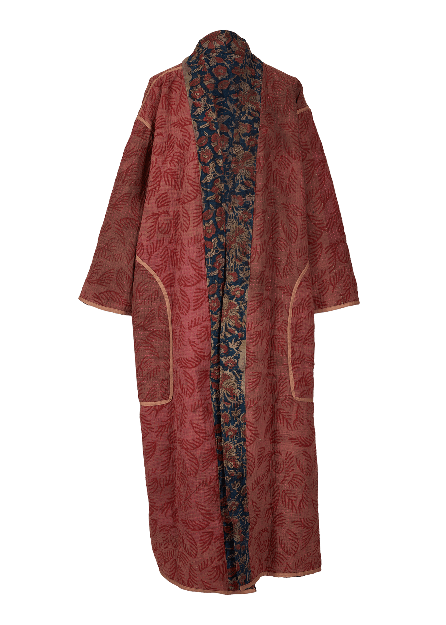 Bagru Belted Coat (Calf Length)