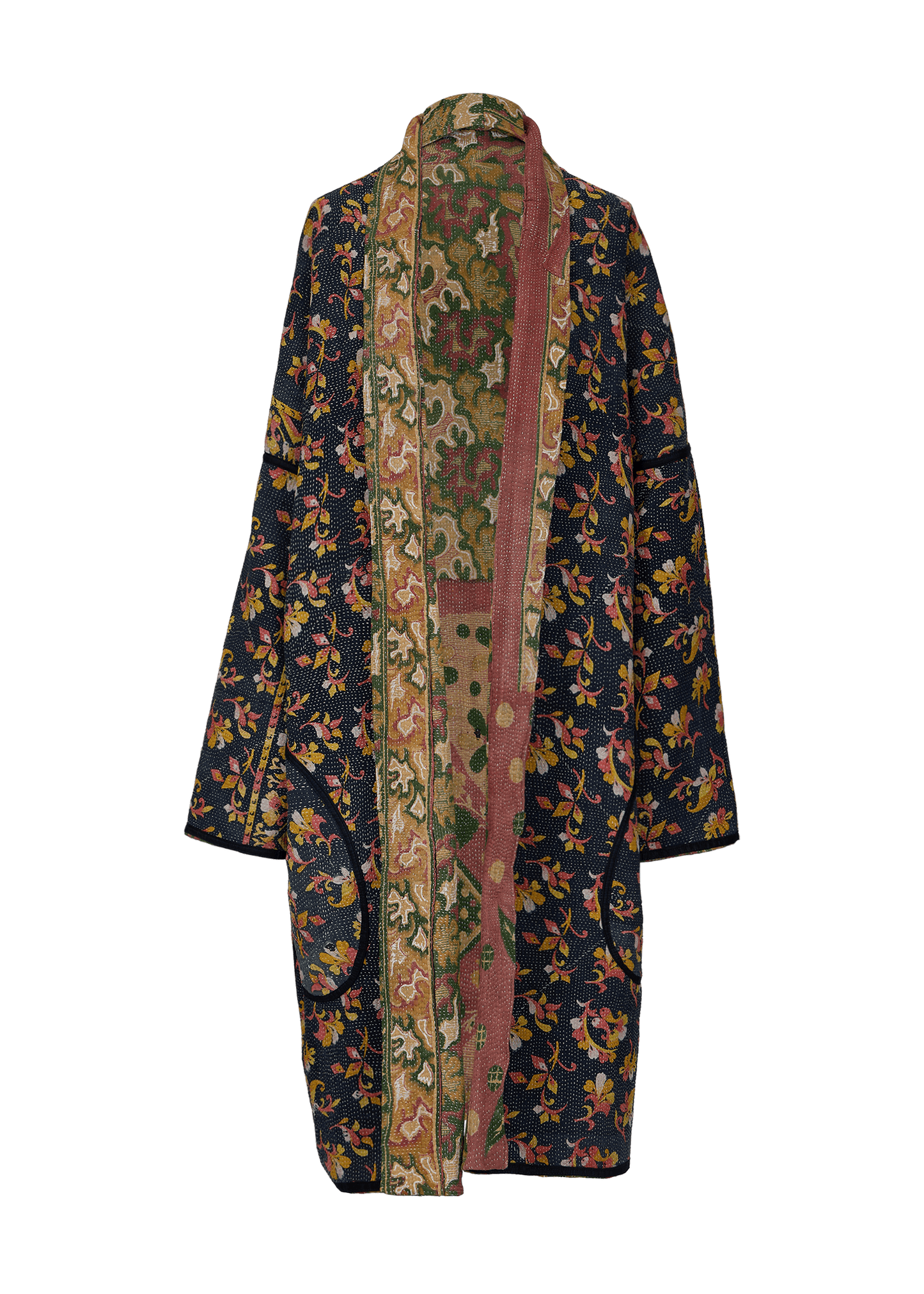 Vintage Kantha Coat (Calf Length)