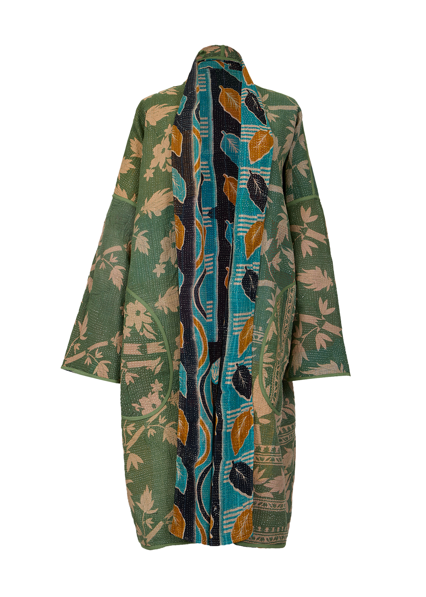 Vintage Kantha Coat (Calf Length)