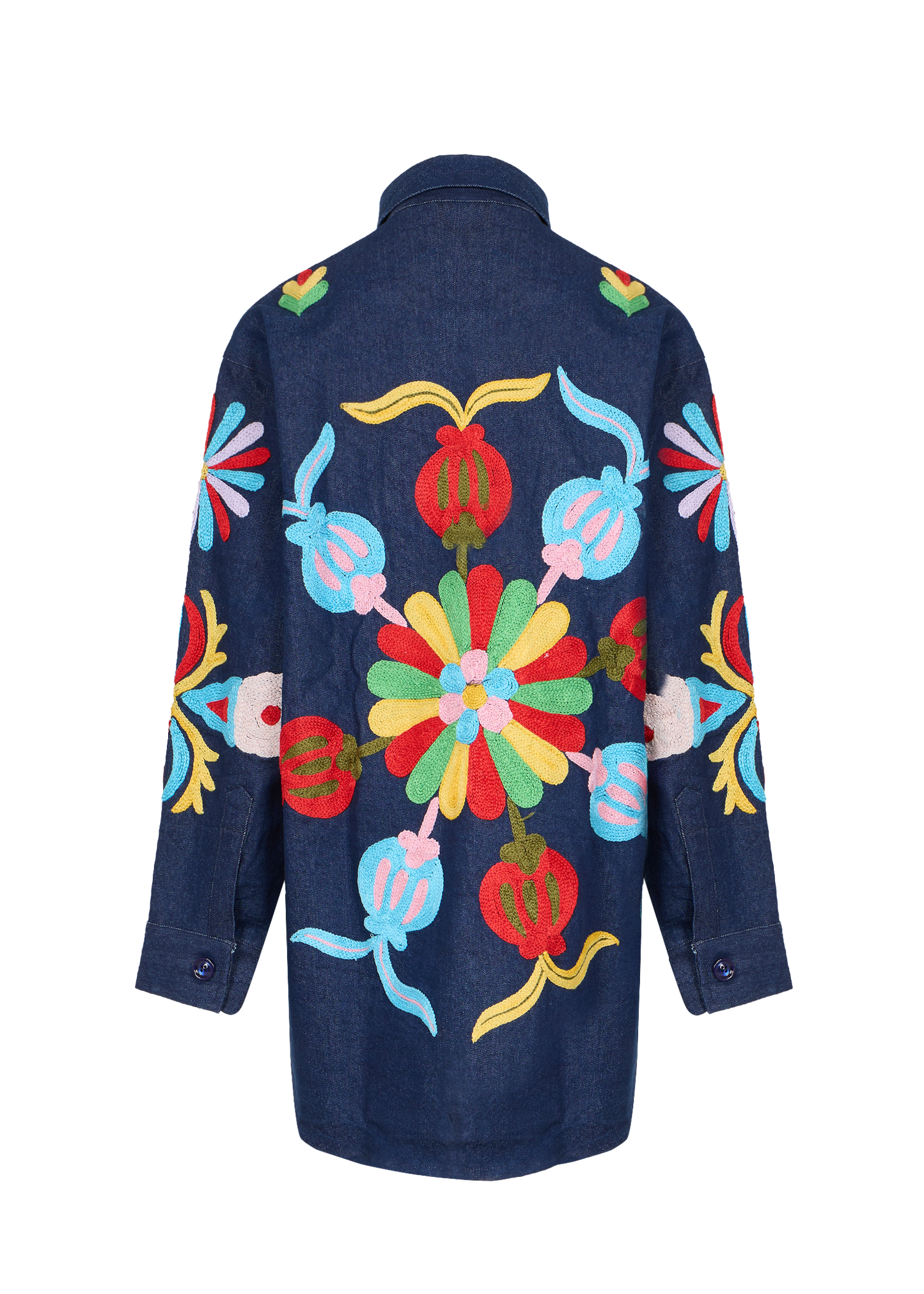 Denim Suzani Overshirt Jacket