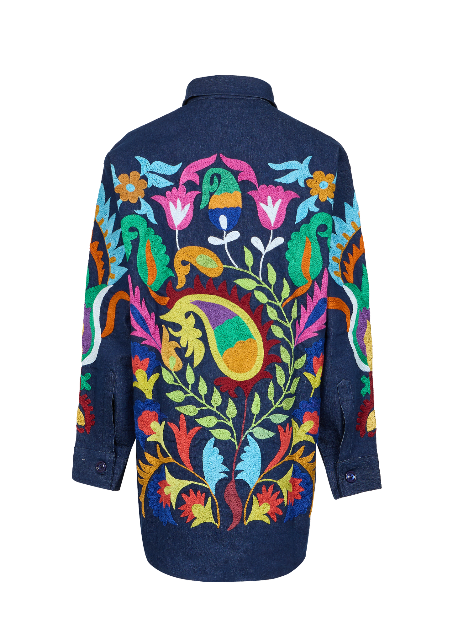 Denim Suzani Overshirt Jacket