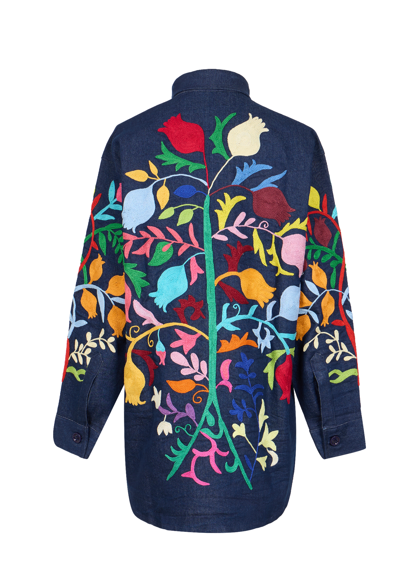 Denim Suzani Overshirt Jacket