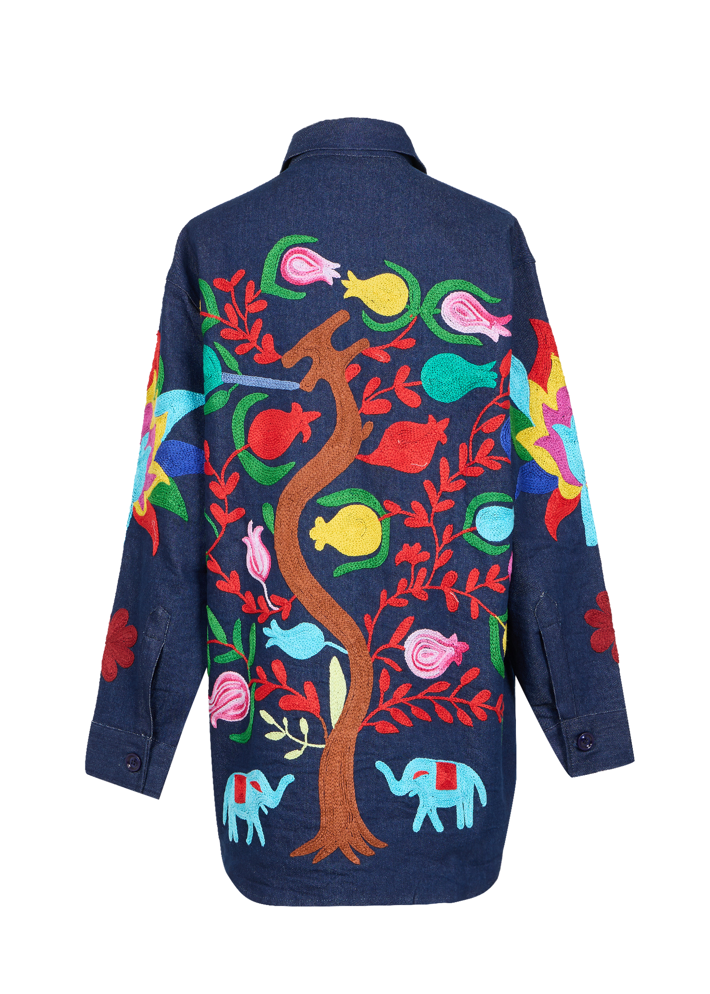 Denim Suzani Overshirt Jacket