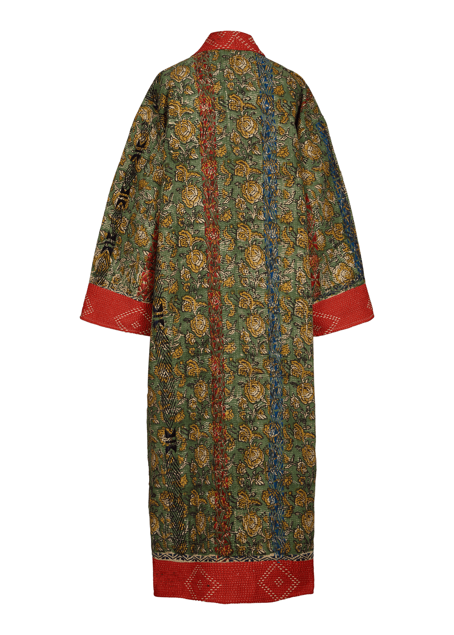 Kantha Bagru Coat (Ankle Length)