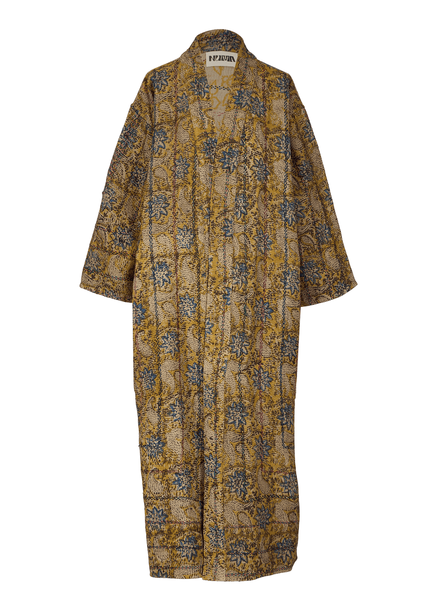 Bagru Belted Coat (Calf Length)