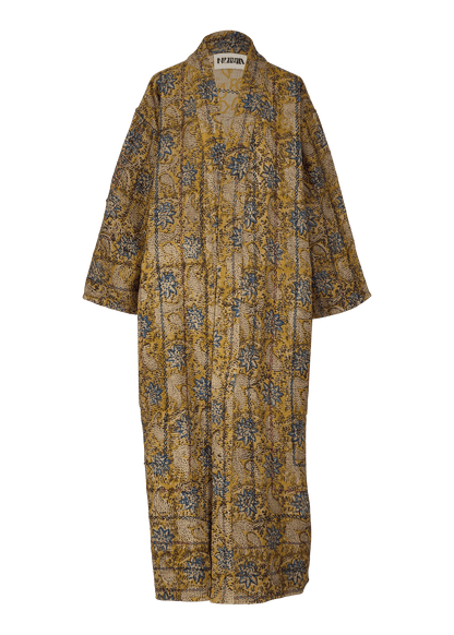 Bagru Belted Coat (Calf Length)