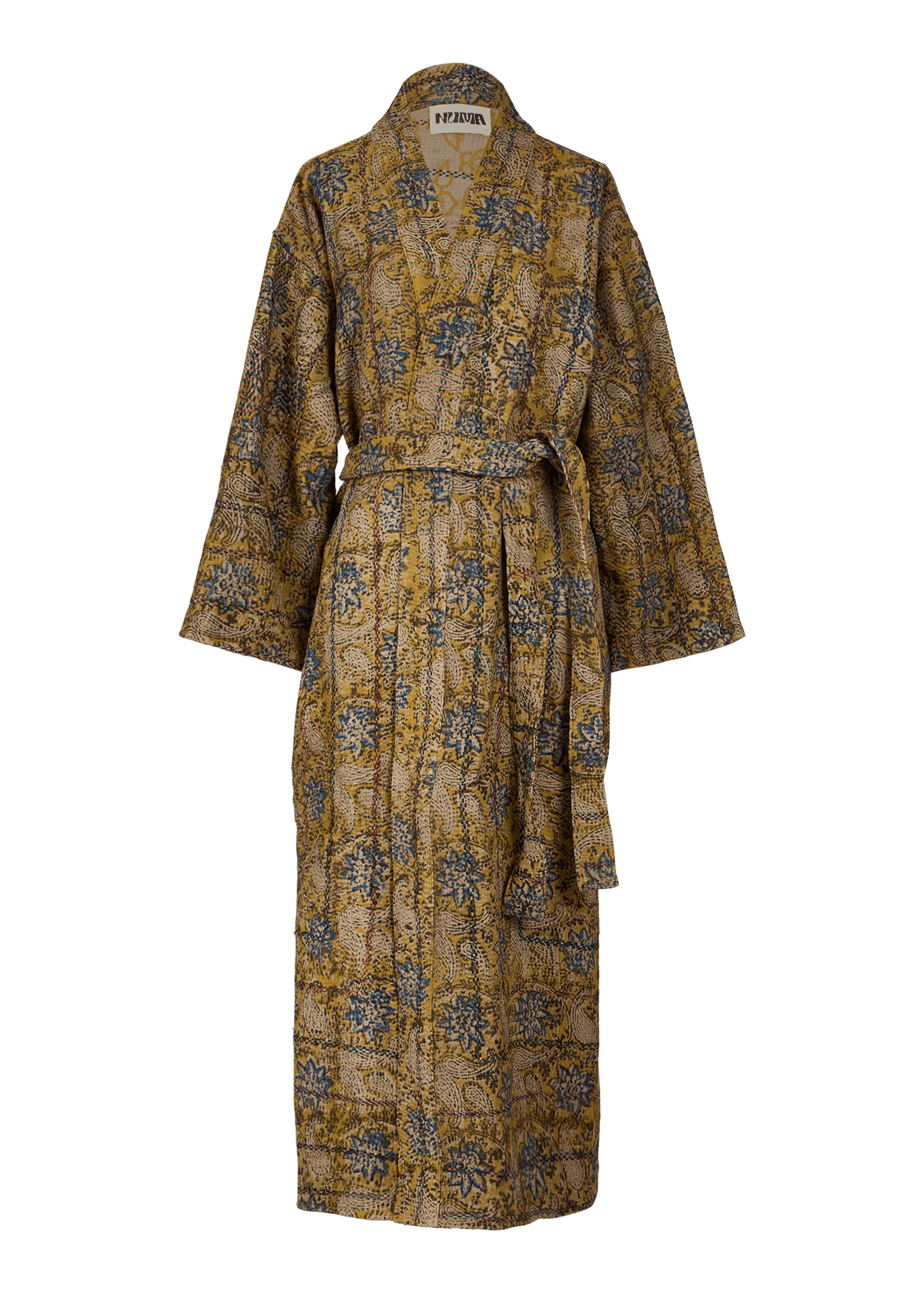 Bagru Belted Coat (Calf Length)