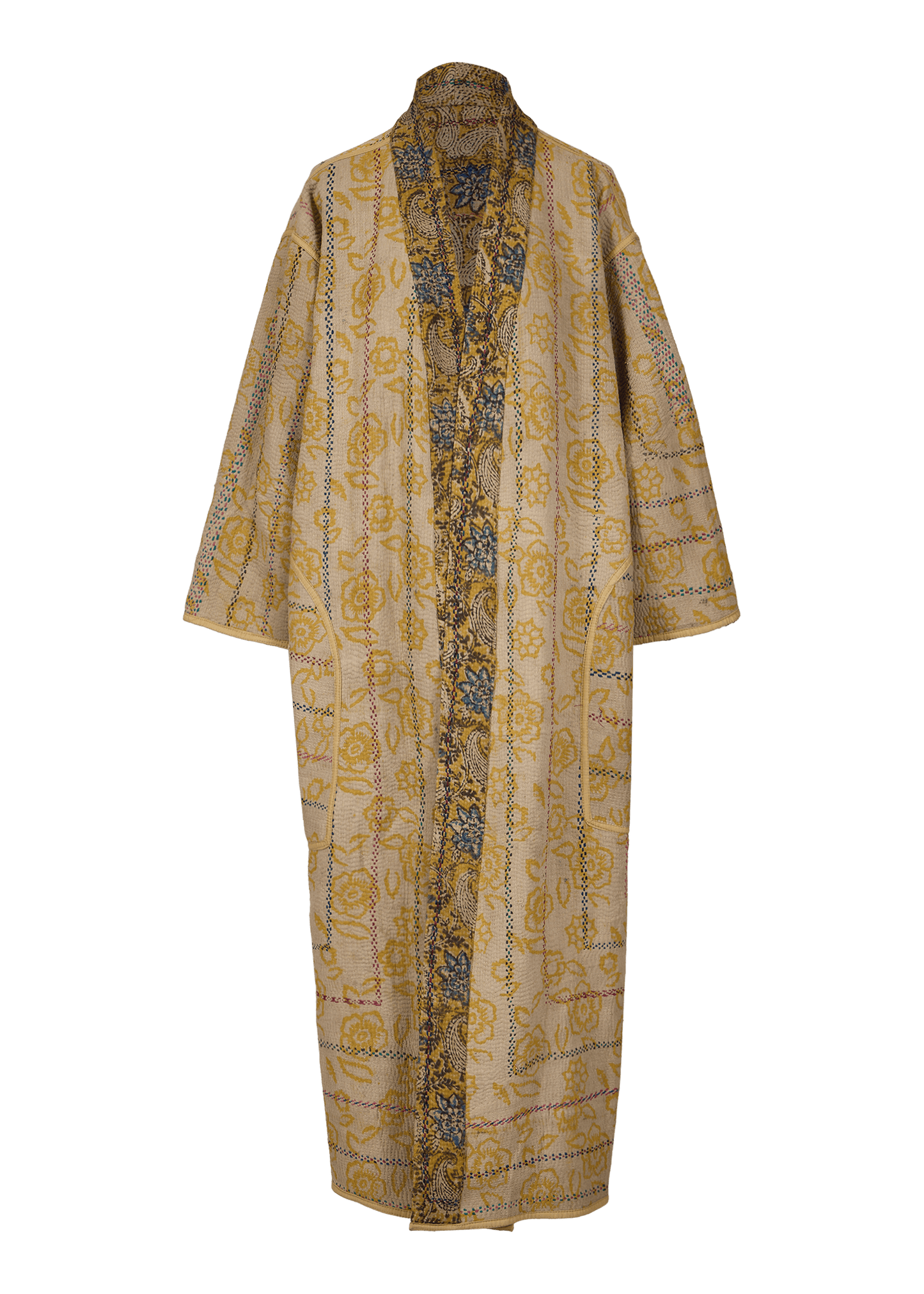 Bagru Belted Coat (Calf Length)