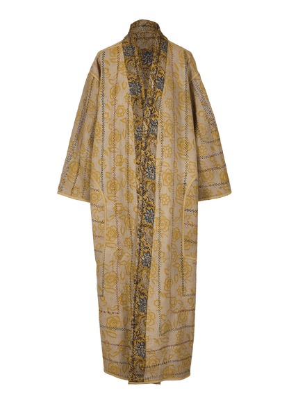 Bagru Belted Coat (Calf Length)