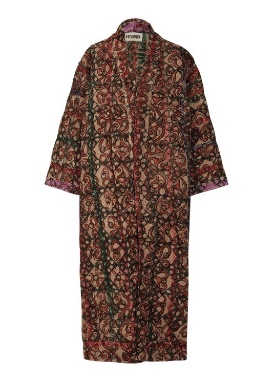 Bagru Belted Coat (Calf Length)