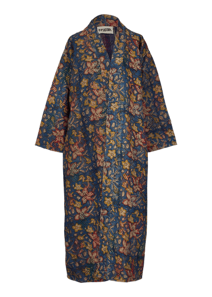 Bagru Belted Coat (Calf Length)