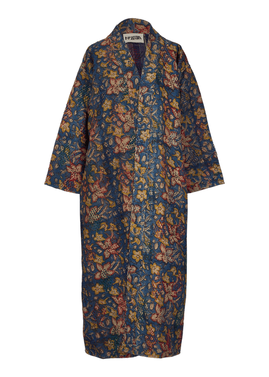 Bagru Belted Coat (Calf Length)