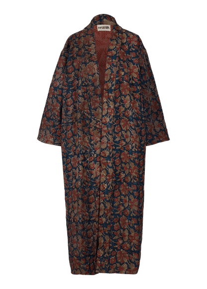 Bagru Belted Coat (Calf Length)