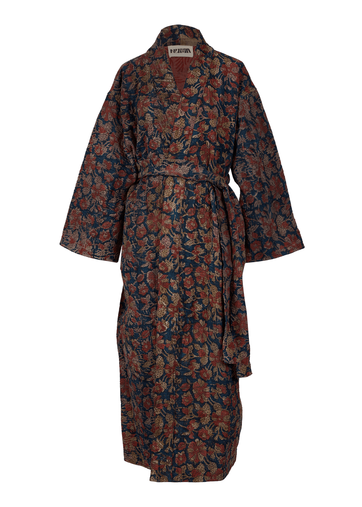 Bagru Belted Coat (Calf Length)