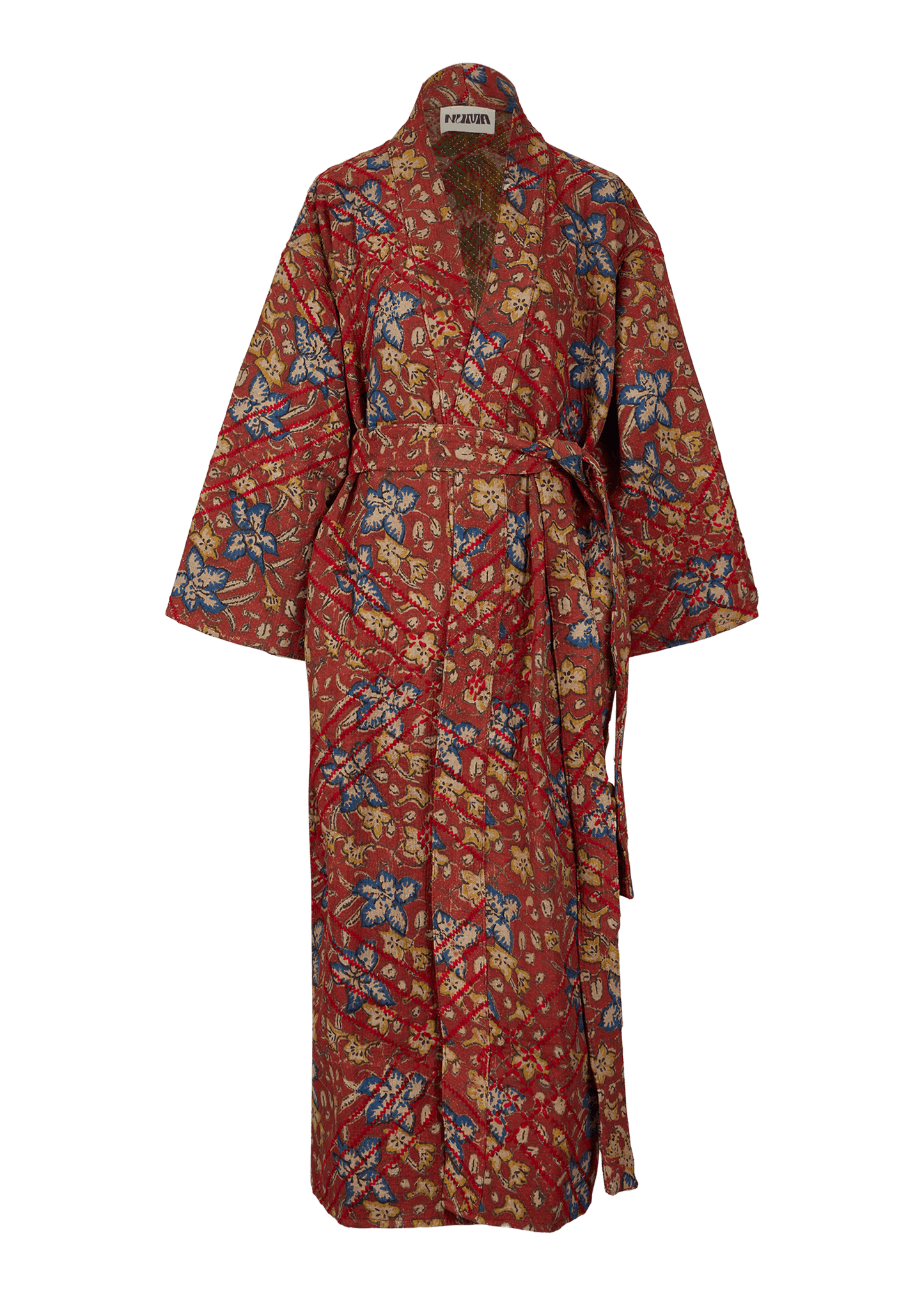 Bagru Belted Coat (Calf Length)