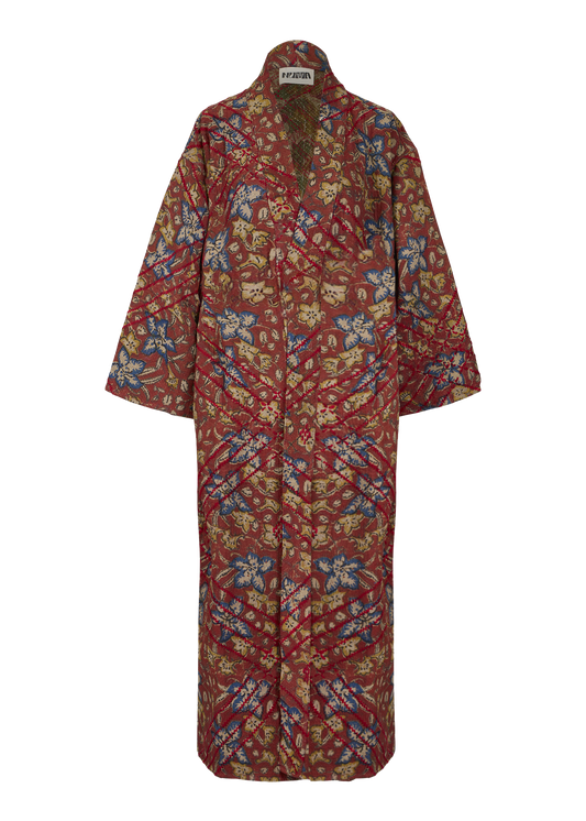 Bagru Belted Coat (Calf Length)