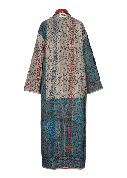 Kantha Bagru Coat (Ankle Length)