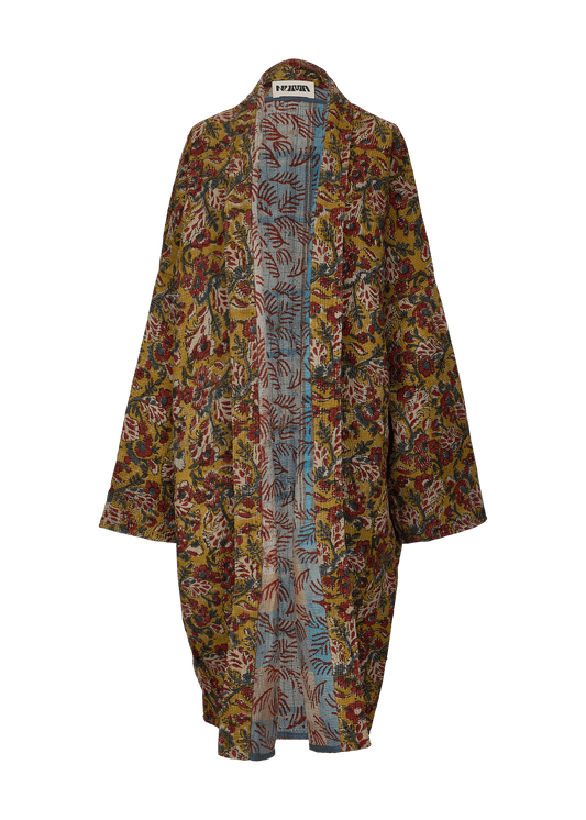 Bagru Coat (Calf Length)