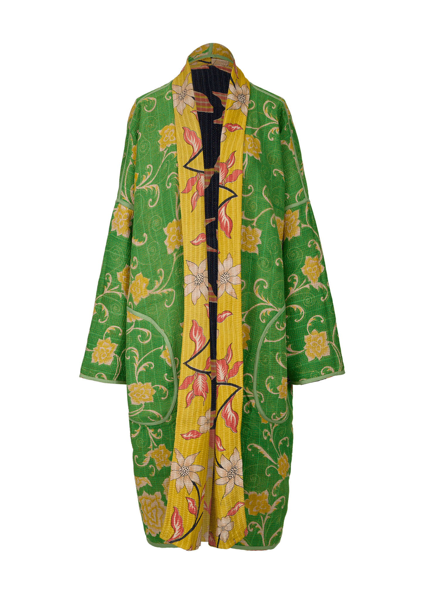Vintage Kantha Coat (Calf Length)