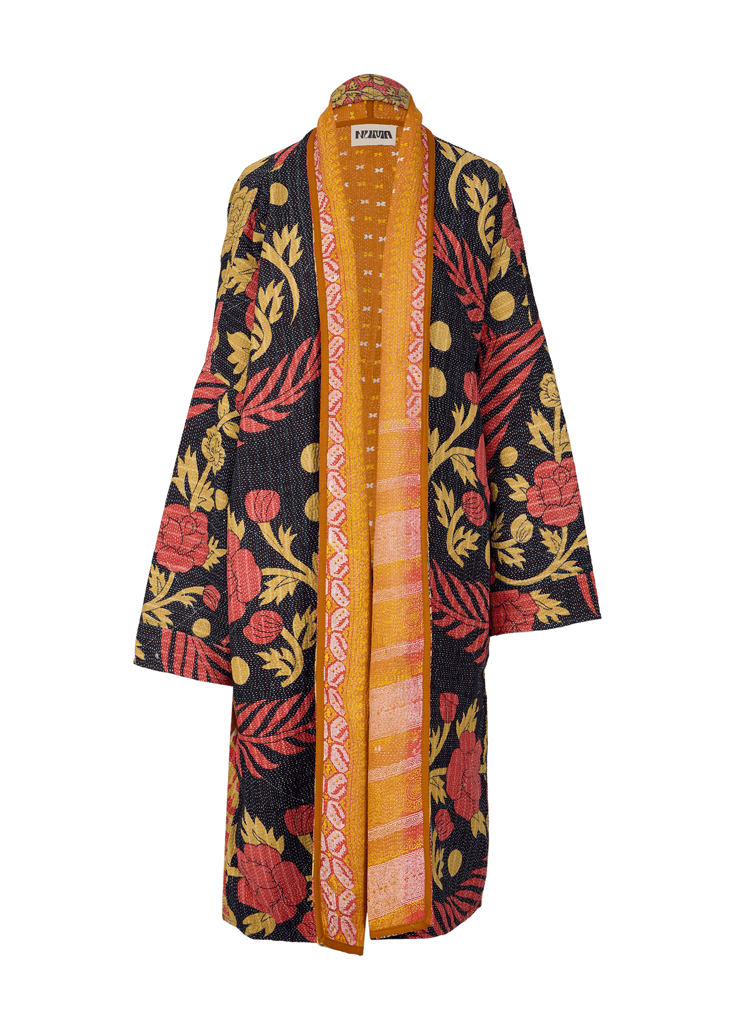 Vintage Kantha Coat (Calf Length)