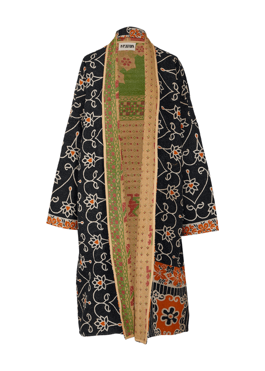 Vintage Kantha Coat (Calf Length)