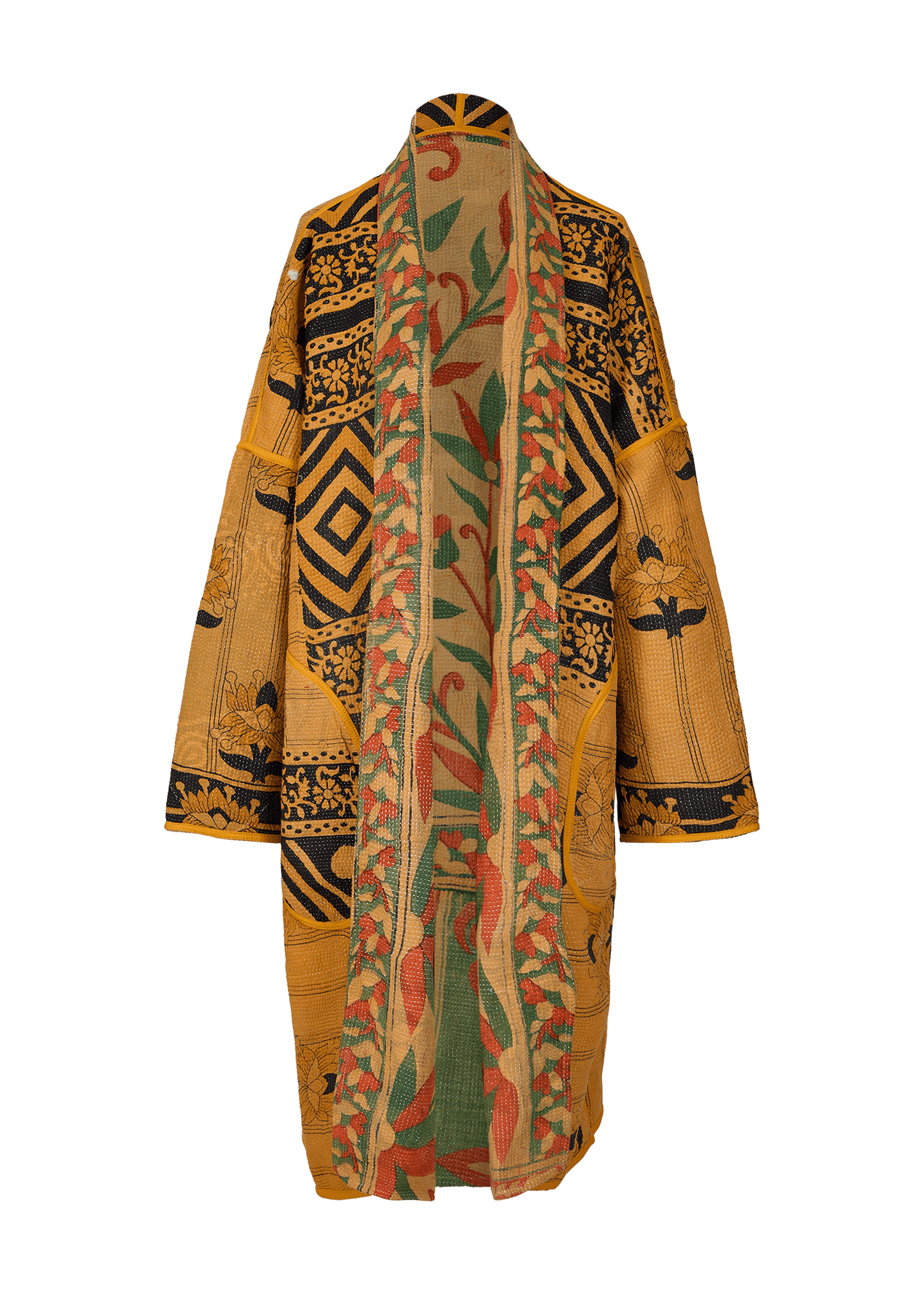 Vintage Kantha Coat (Calf Length)