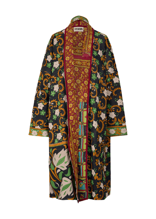 Vintage Kantha Coat (Calf Length)