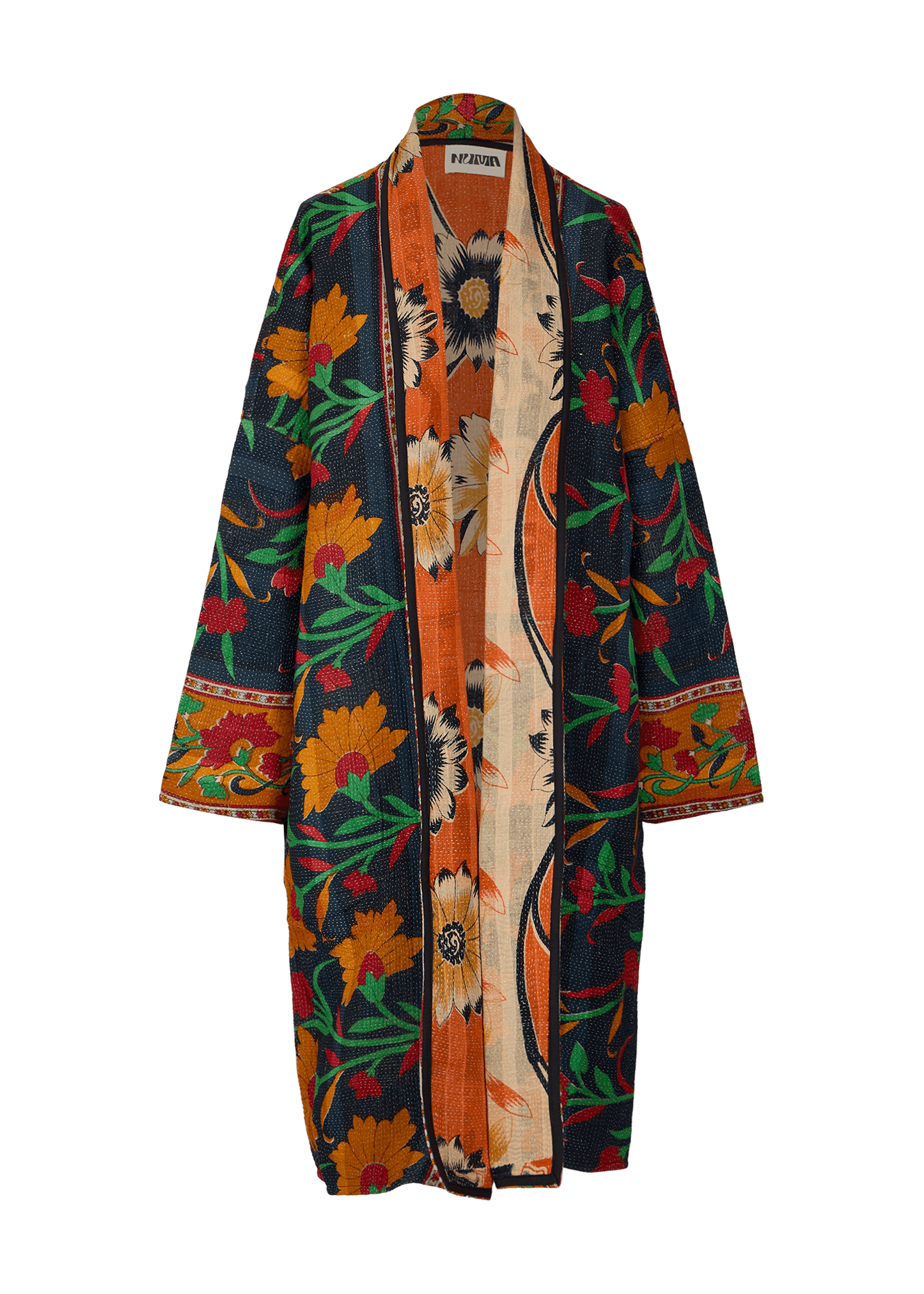 Vintage Kantha Coat (Calf Length)