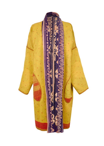Vintage Kantha Coat (Calf Length)