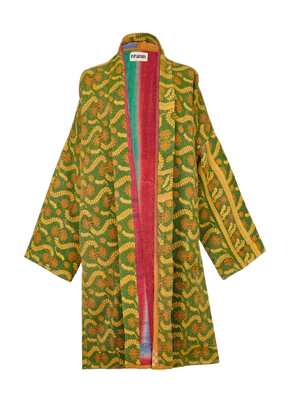 Vintage Kantha Coat (Calf Length)