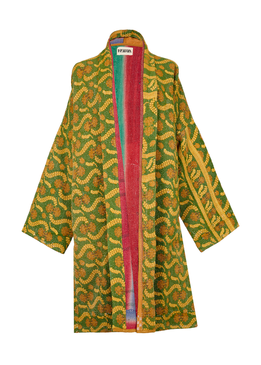 Vintage Kantha Coat (Calf Length)