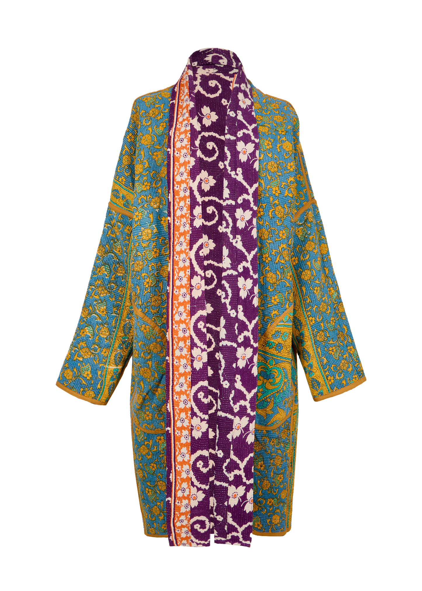 Vintage Kantha Coat (Calf Length)