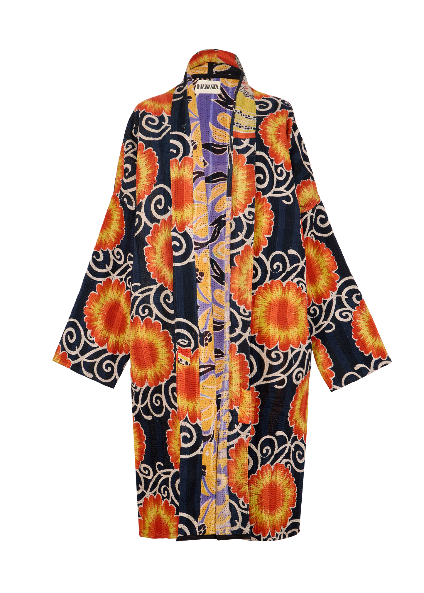 Vintage Kantha Coat (Calf Length)