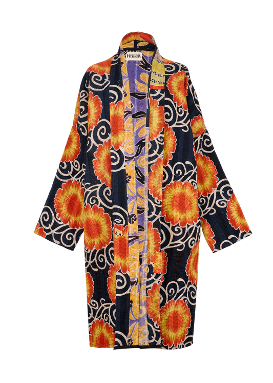 Vintage Kantha Coat (Calf Length)