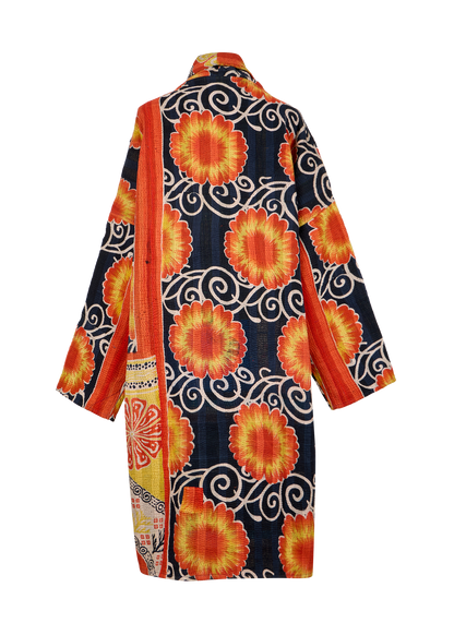 Vintage Kantha Coat (Calf Length)