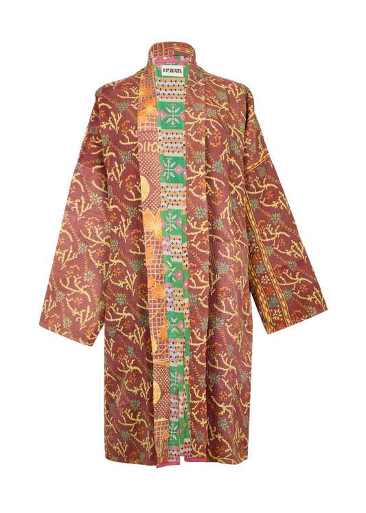 Vintage Kantha Coat (Calf Length)