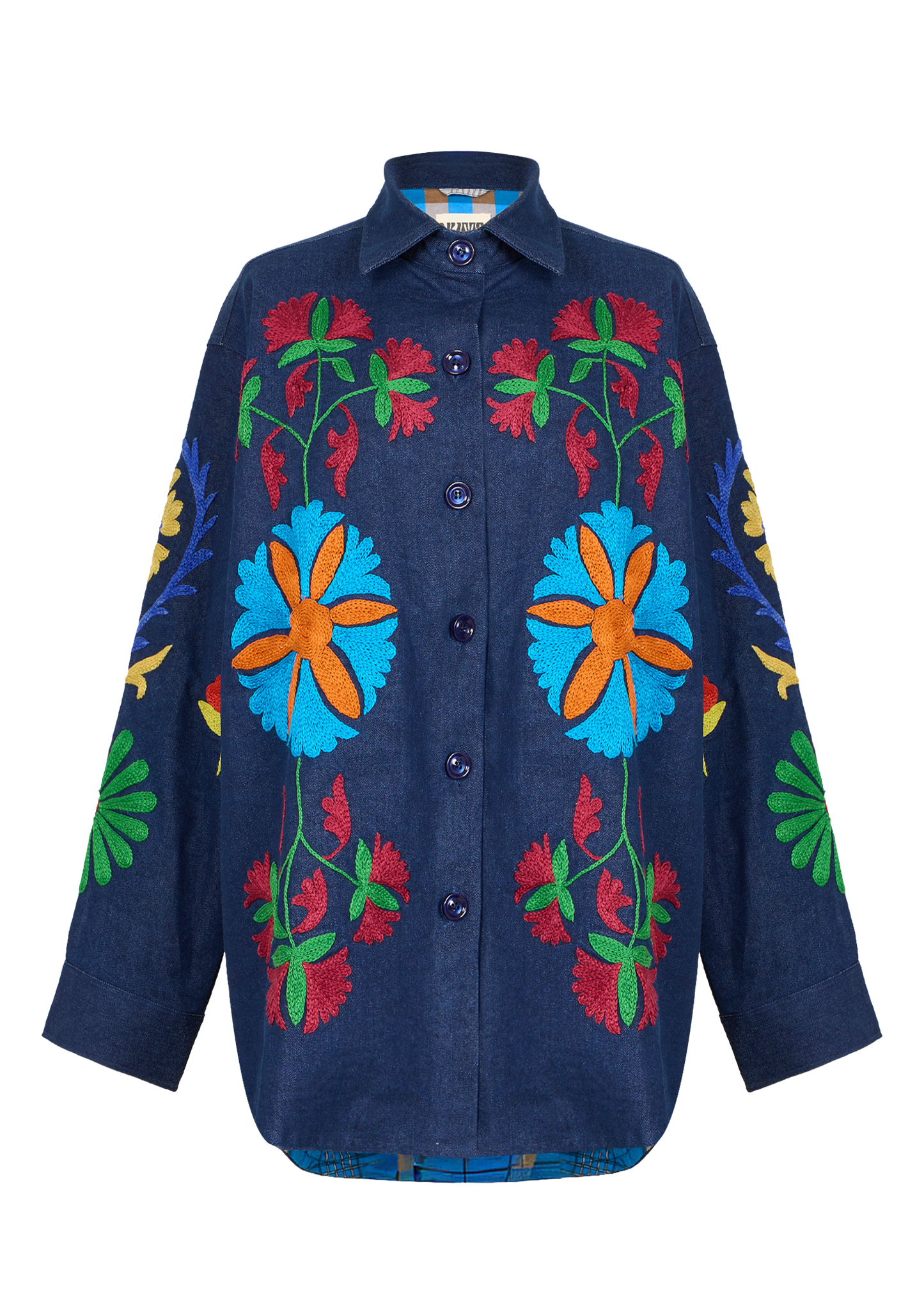 Denim Suzani Overshirt Jacket