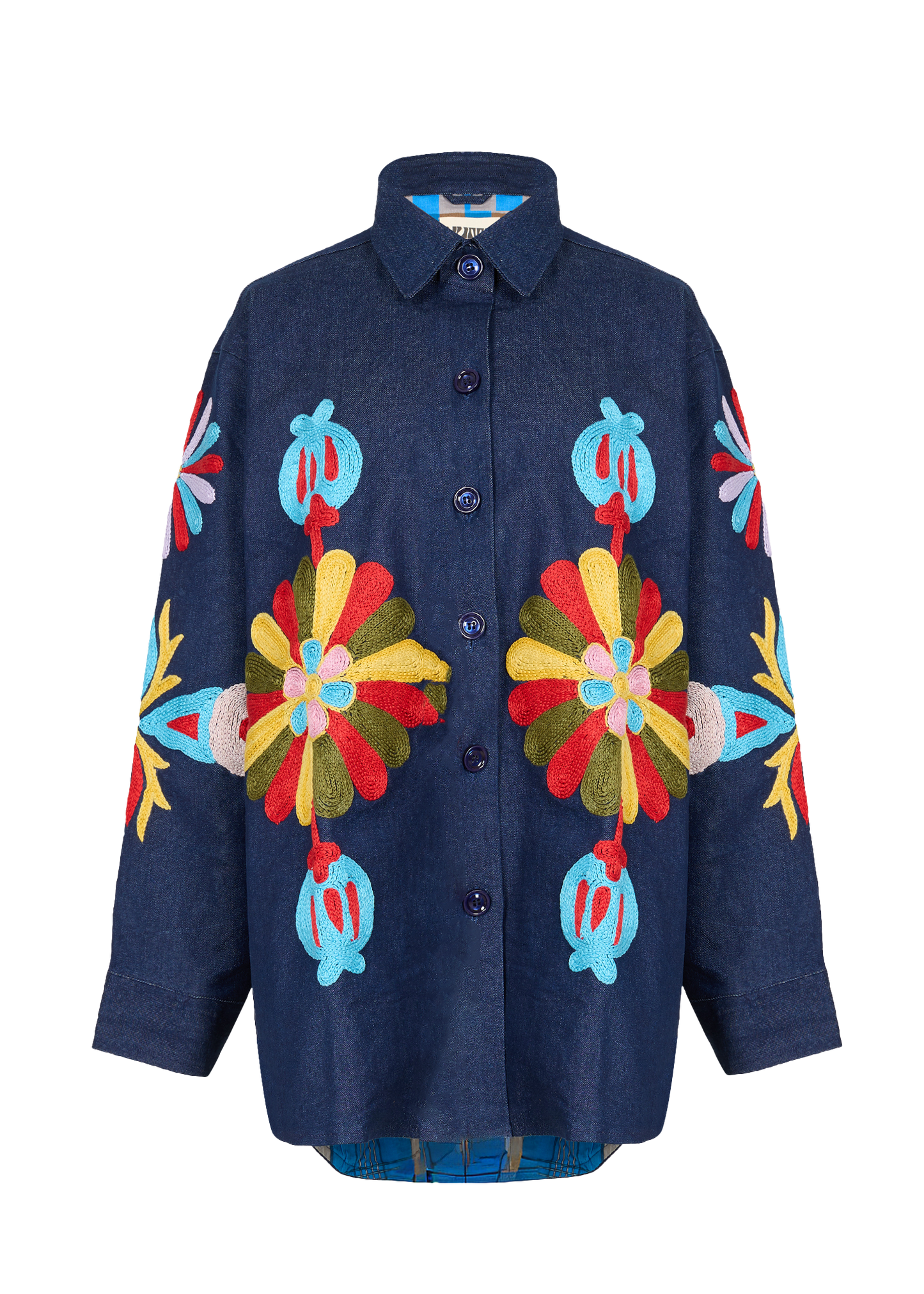 Denim Suzani Overshirt Jacket