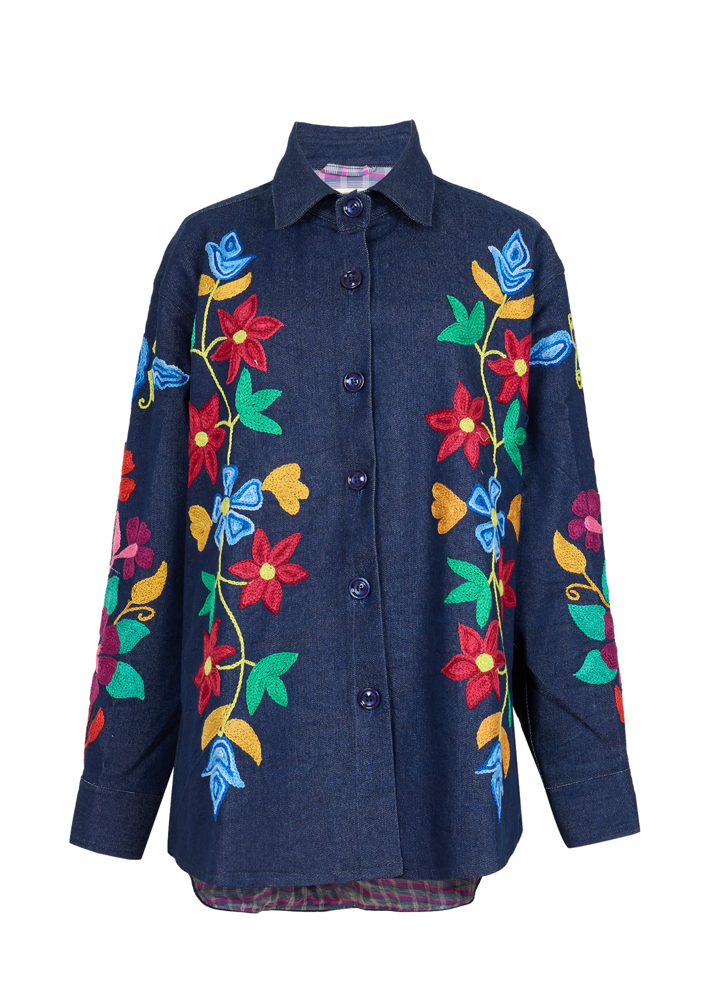 Denim Suzani Overshirt Jacket