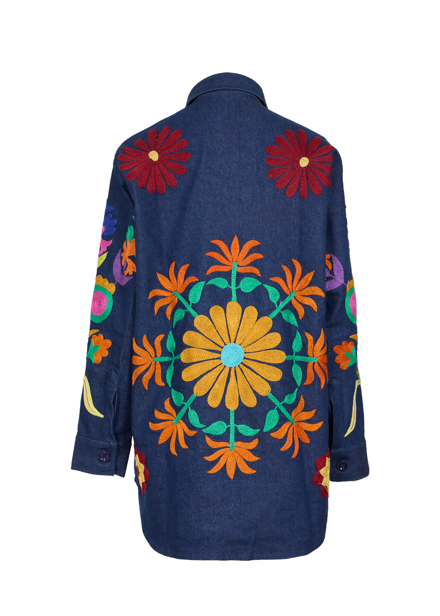 Denim Suzani Overshirt Jacket