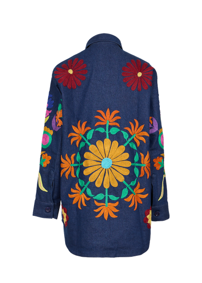 Denim Suzani Overshirt Jacket