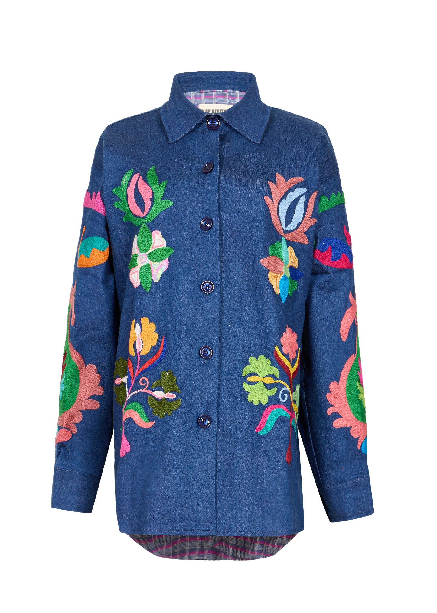 Denim Suzani Overshirt Jacket