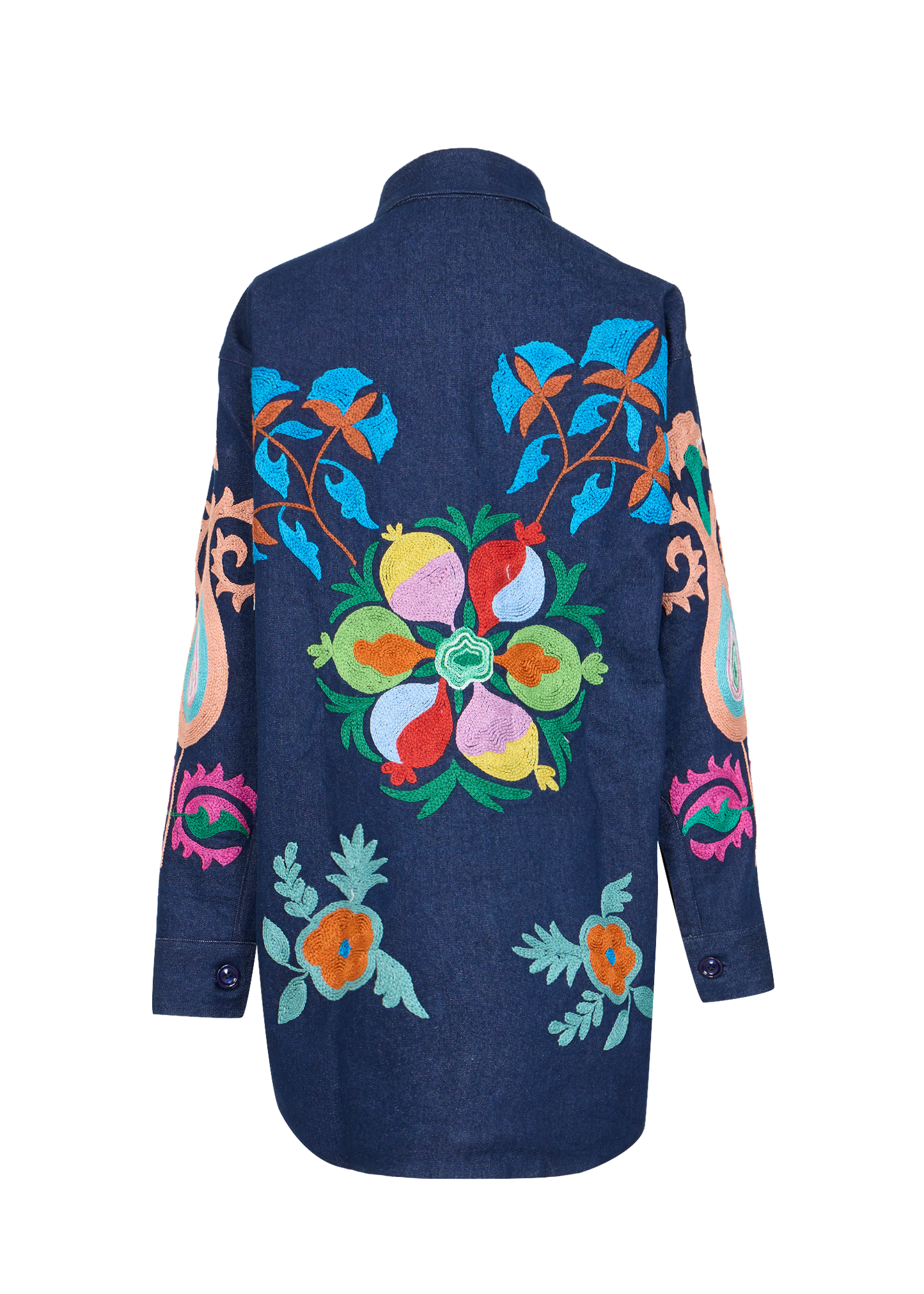 Denim Suzani Overshirt Jacket
