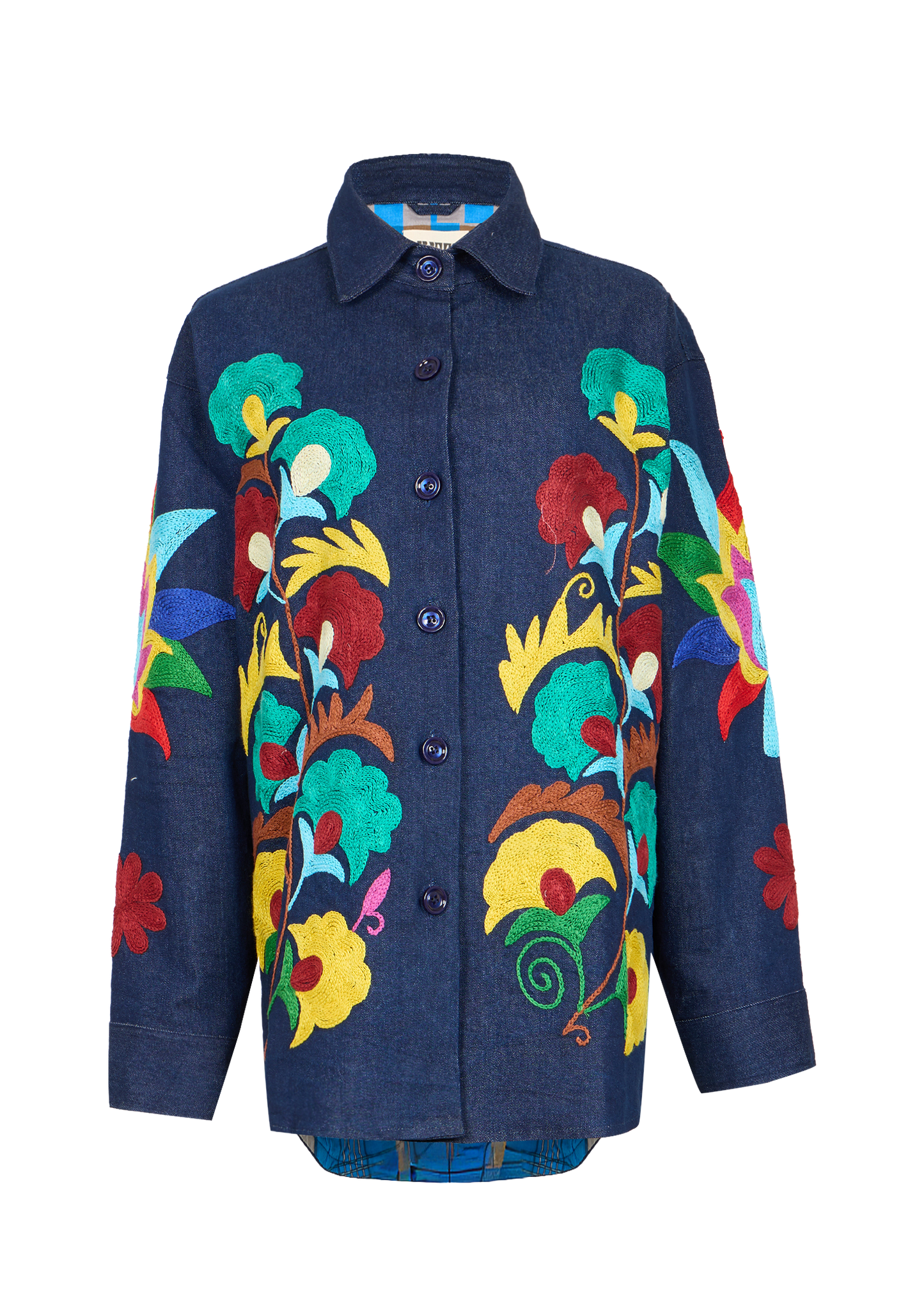 Denim Suzani Overshirt Jacket